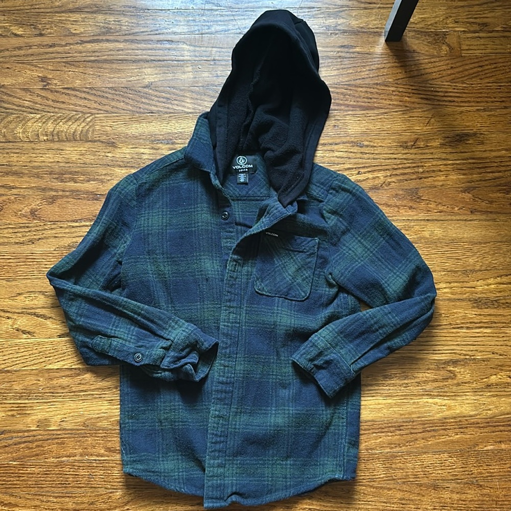 Volcom Boys Hooded Flannel